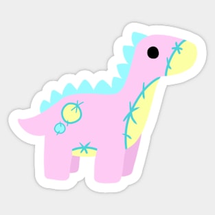 Patchwork Dino Plushie Sticker